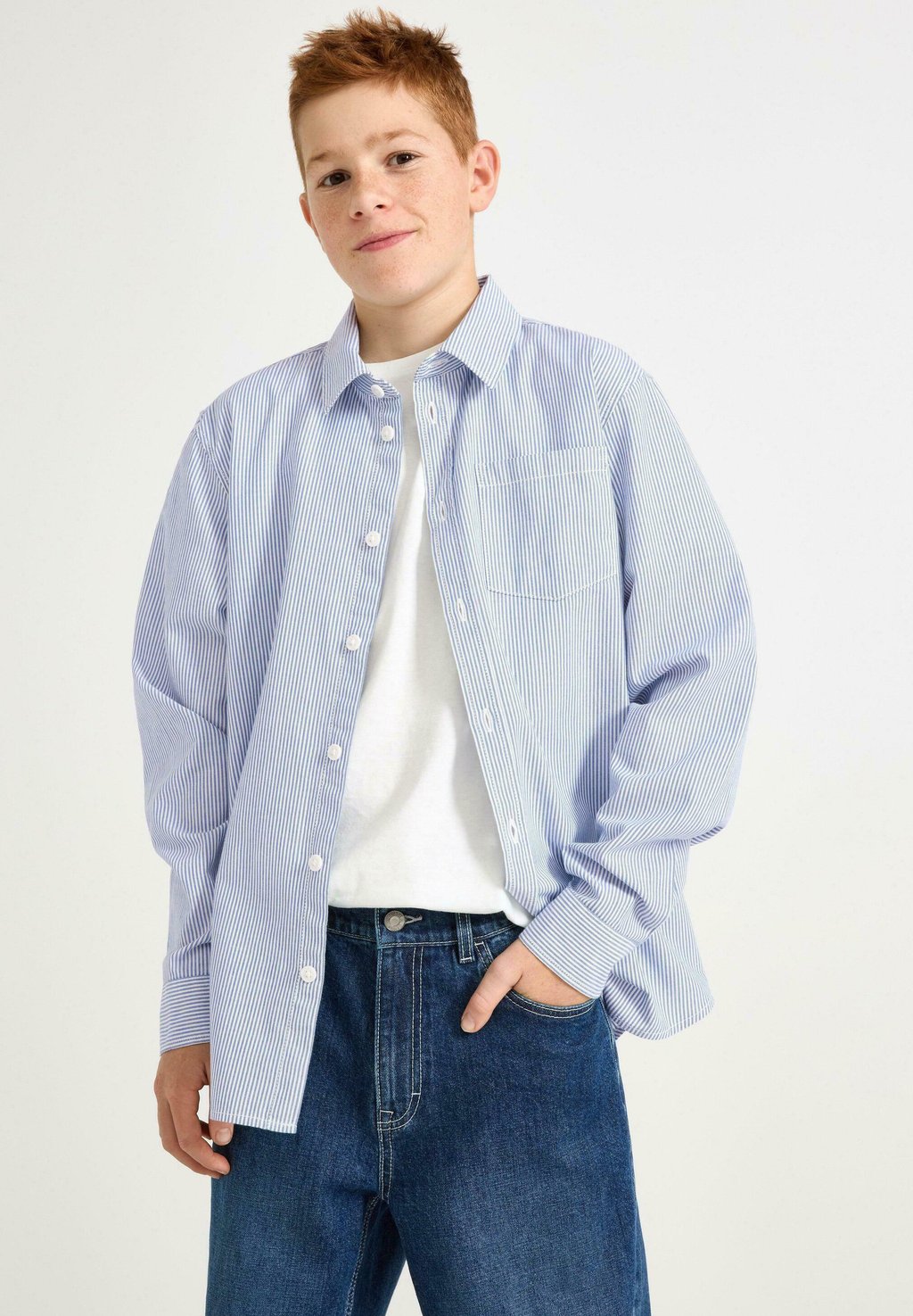 

Рубашка STRIPED OXFORD Lindex, синий