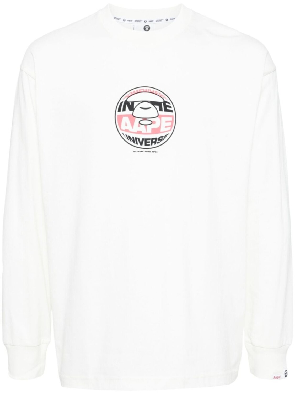 

AAPE BY *A BATHING APE футболка с длинными рукавами и логотипом, нейтральный цвет
