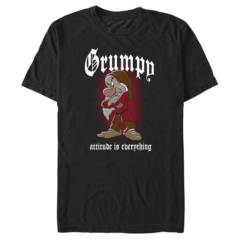 

Футболка с изображением Диснея «Белоснежка и семь гномов» Grumpy Attitude Is All Big & Tall Disney, черный