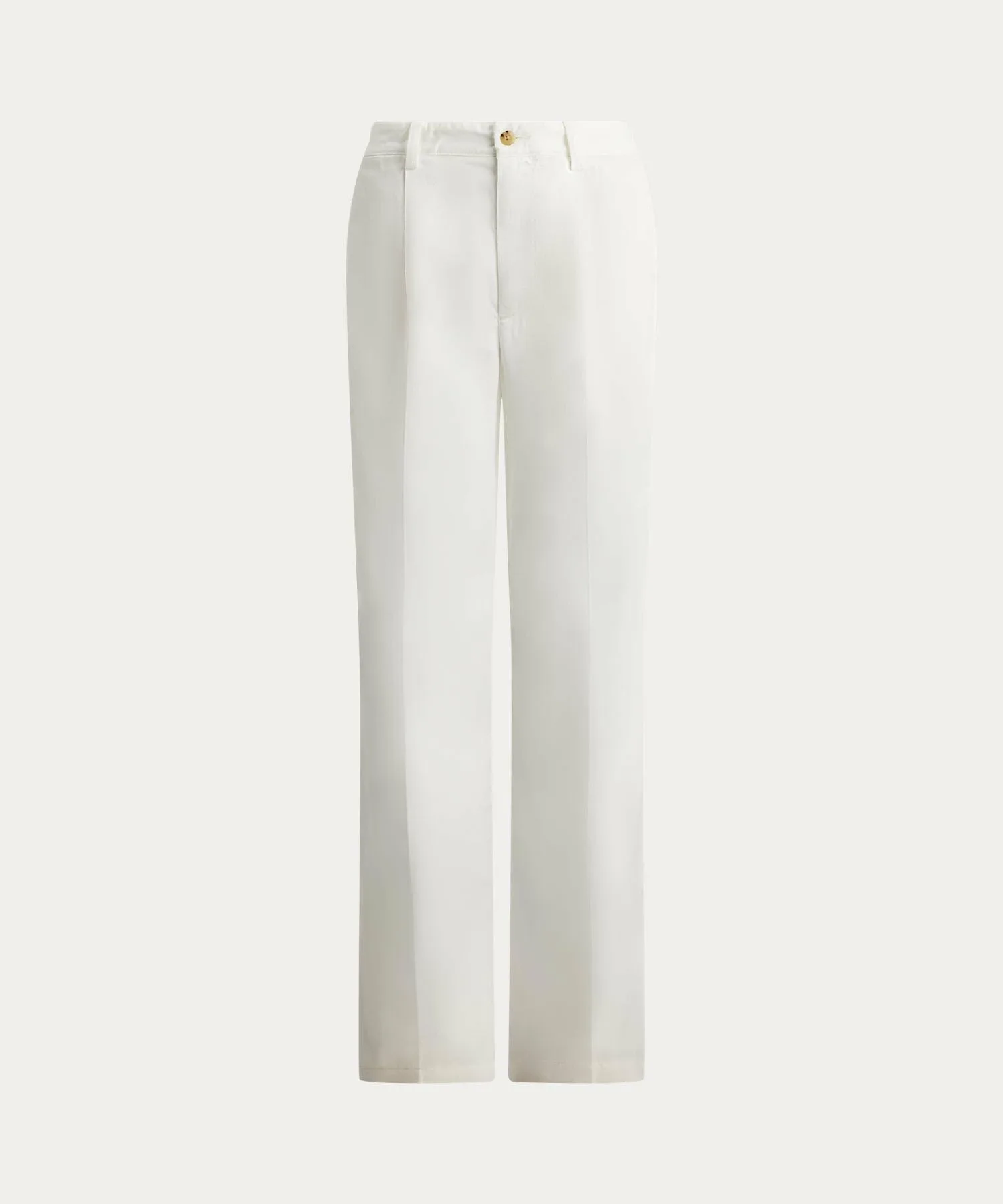 Свободные брюки из хлопковой смеси с плиссировкой Polo Ralph Lauren, цвет 100 White