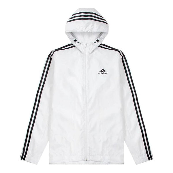 

Куртка adidas Stripe Logo Micro Mark Printing Sports Training Hooded Jacket White, мультиколор