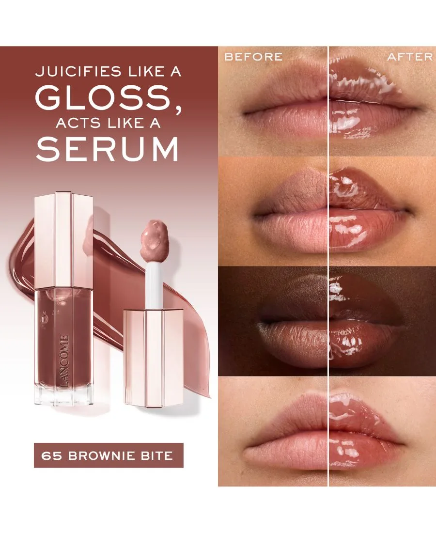 Lip Idôle JuicyTreat Lip Oil Gloss Lancôme, 65 коричневыйie bite — фото 3