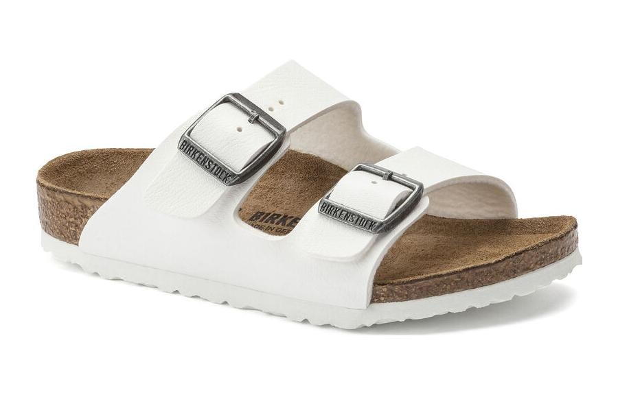 Детские кожаные сандалии Arizona Birkenstock, белый — фото 2