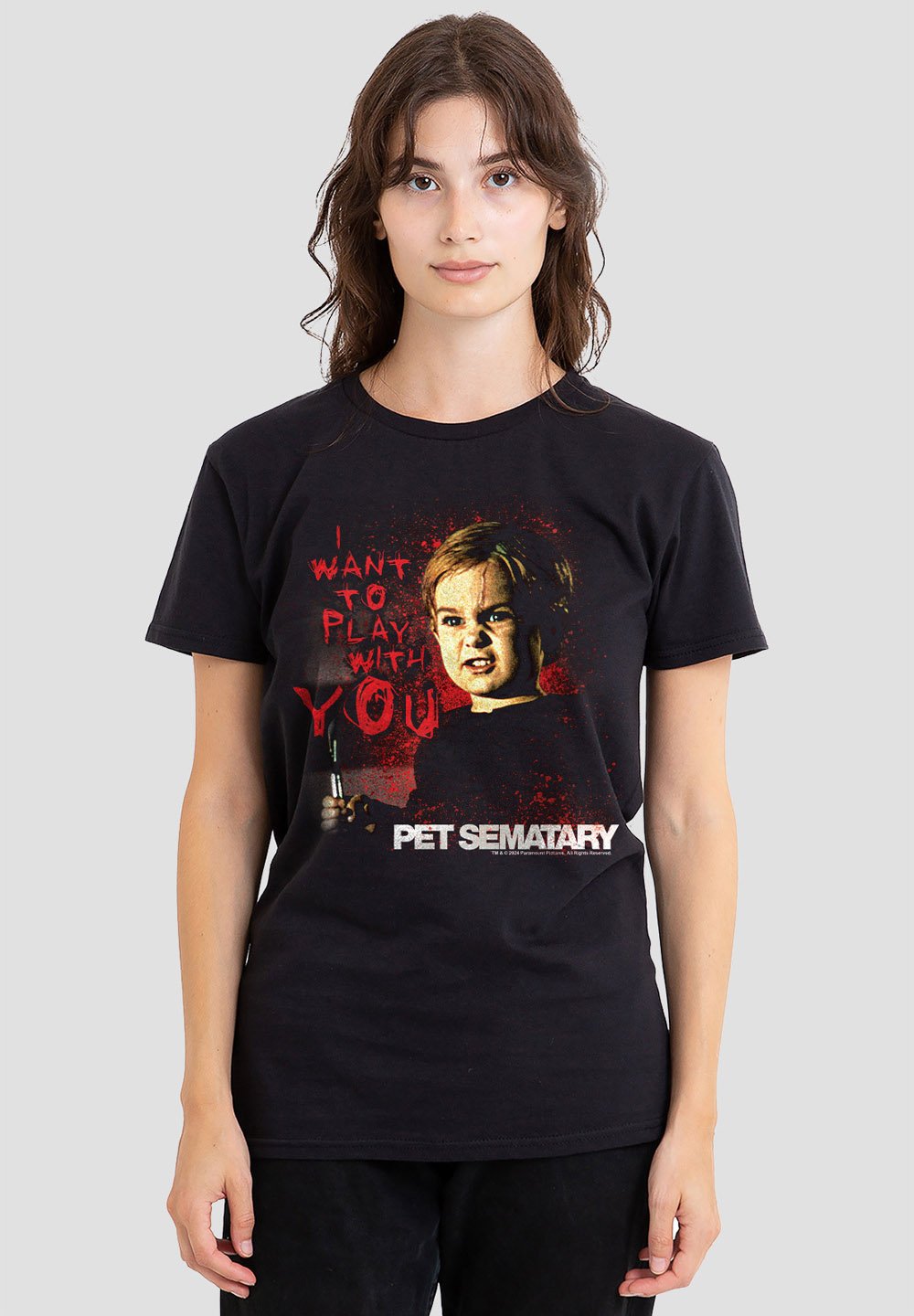 

Футболка с принтом PET SEMATARY I WANT TO PLAY Cotton Soul, черный