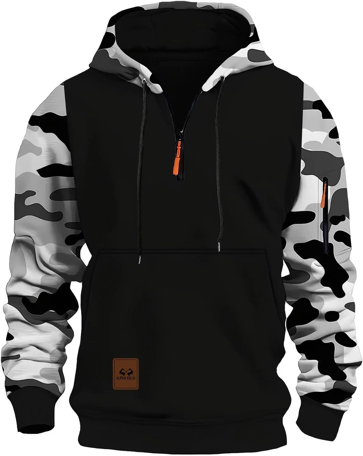 Толстовка с капюшоном Tactical для мужчин, с карманами, Plus Size — фото 3