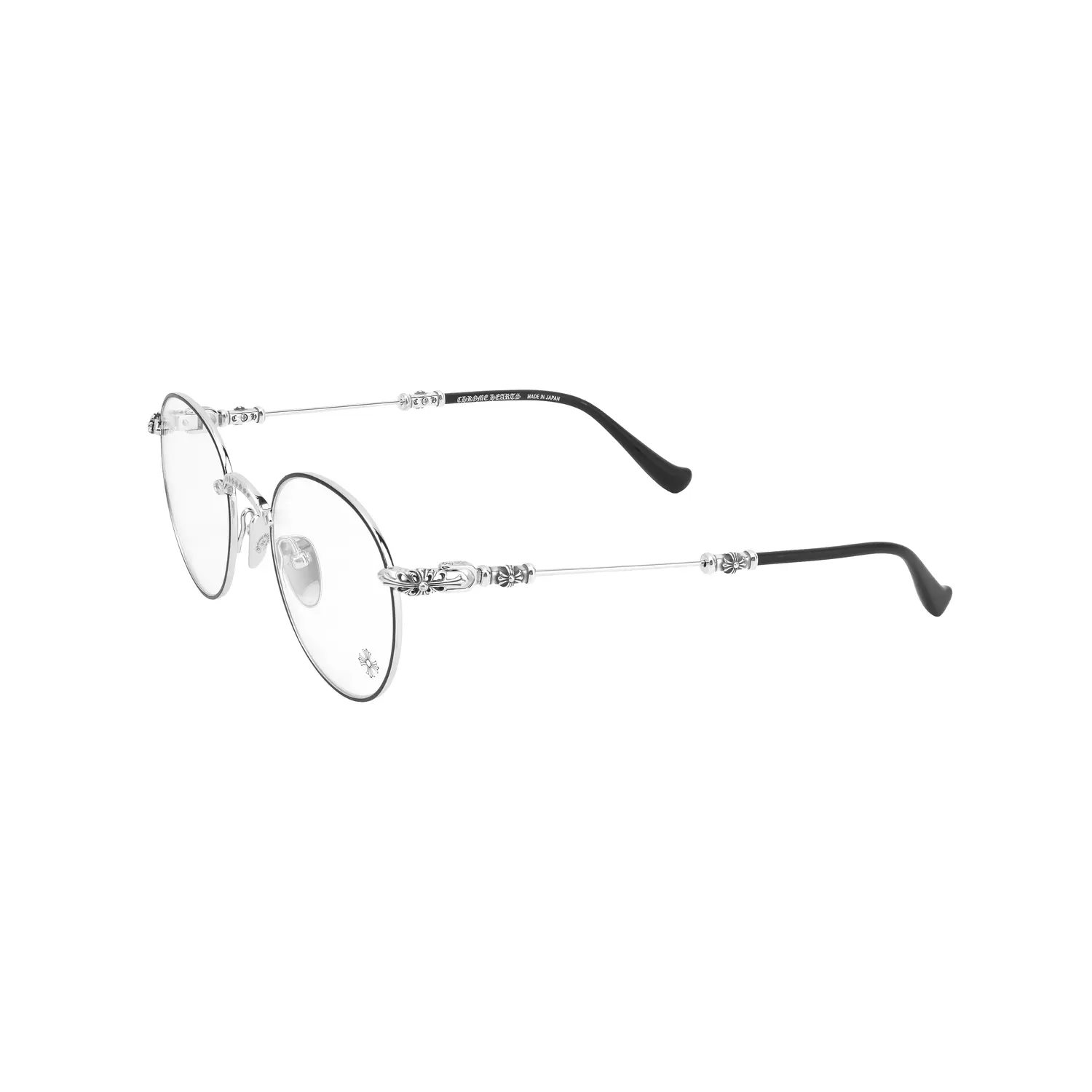 

Chrome Hearts Металлическая круглая оправа для очков унисекс черная, Silver