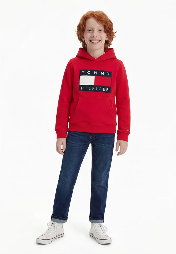 Значок с флагом наследия терри худи Tommy Hilfiger, Primary Red