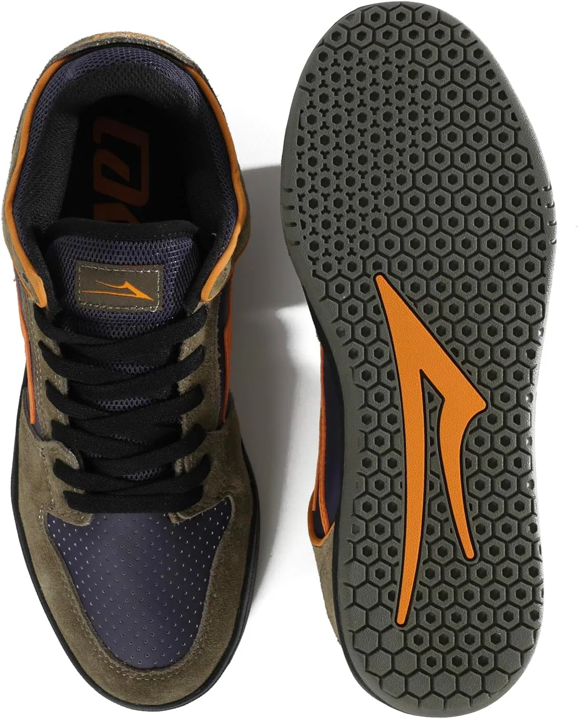Мужские скейтбордистские кроссовки Lakai Cardiff - дышащие повседневные кроссовки, Ivy Graystone Orange — фото 3