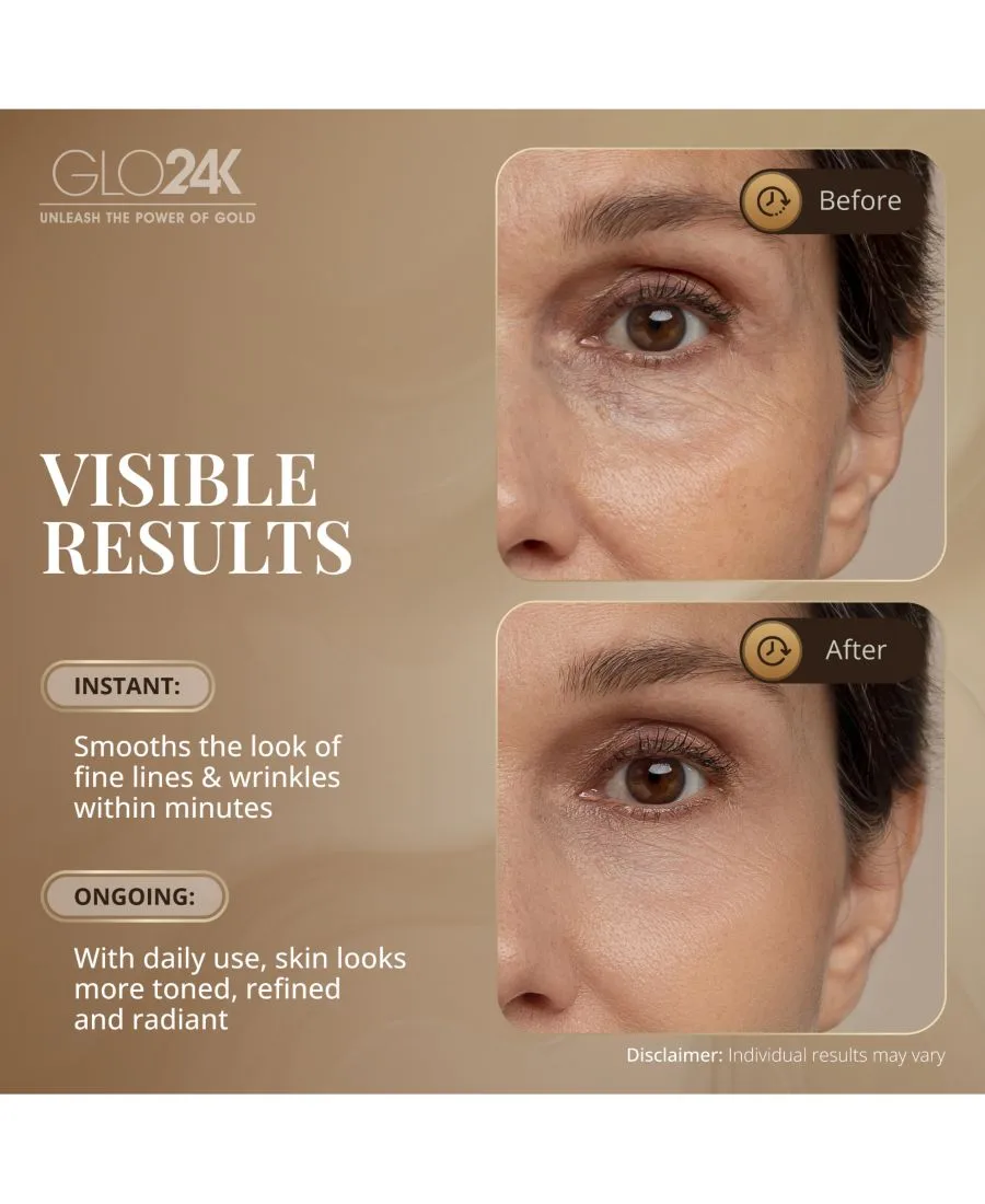 Сыворотка Glo24K — Экспресс- для подтяжки лица без хирургического вмешательства с -каратным золотом против — фото 3