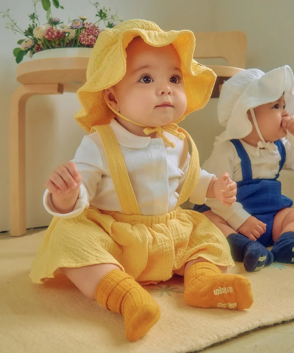 Боди с длинными рукавами и короткая юбка-комбинезон Moimoln, Yellow
