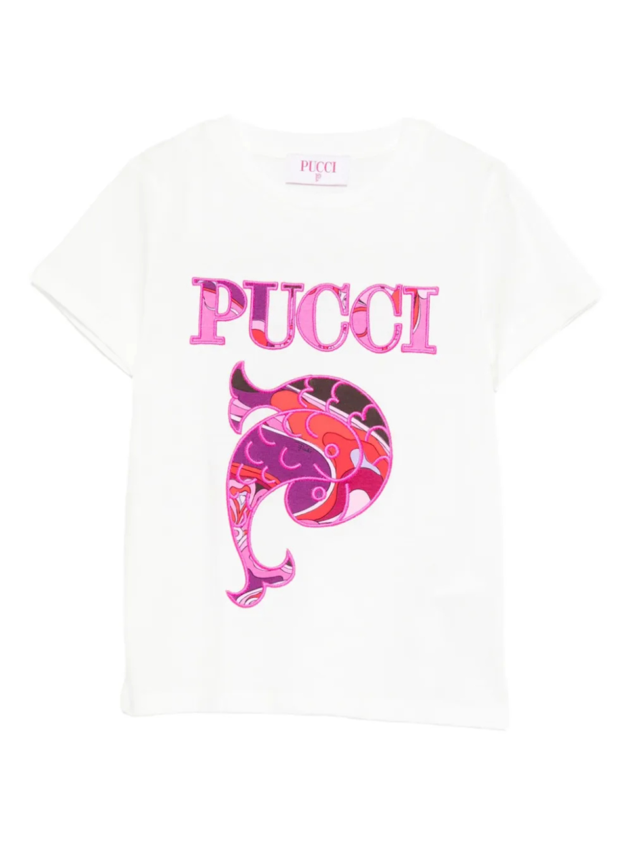 

Футболка с вышитым логотипом PUCCI Junior, белый