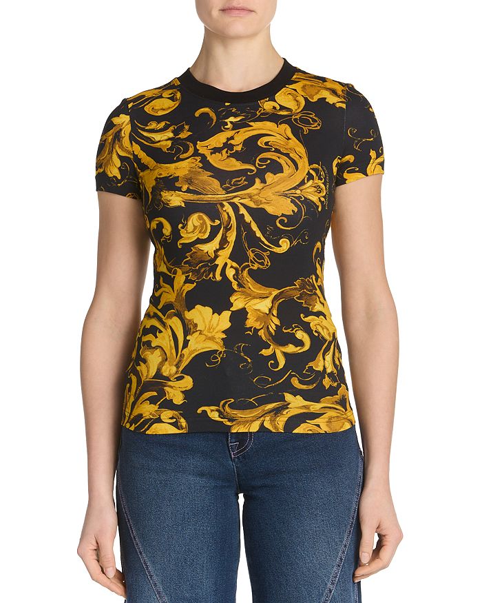 

Футболка с принтом "Акант" Versace Jeans Couture, черный