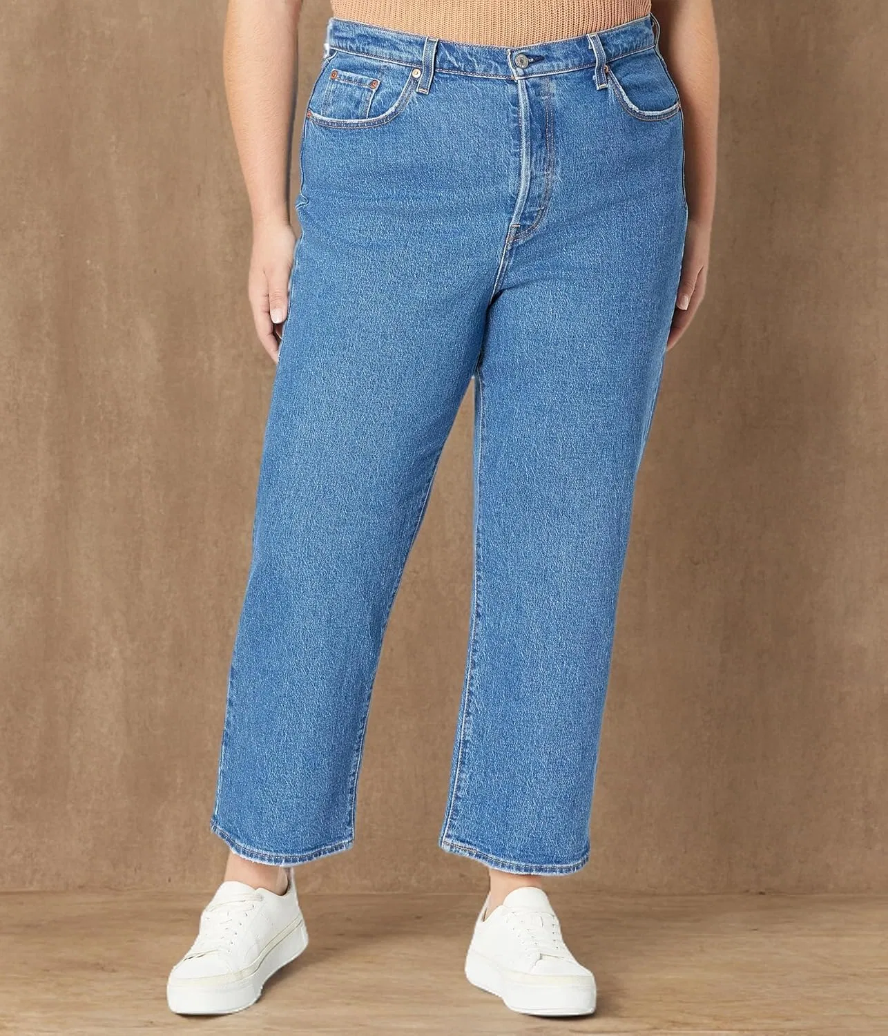 Женские джинсы Levi's Premium Plus Size с ребристой текстурой и прямым кроем до щиколотки Levi's — фото 4