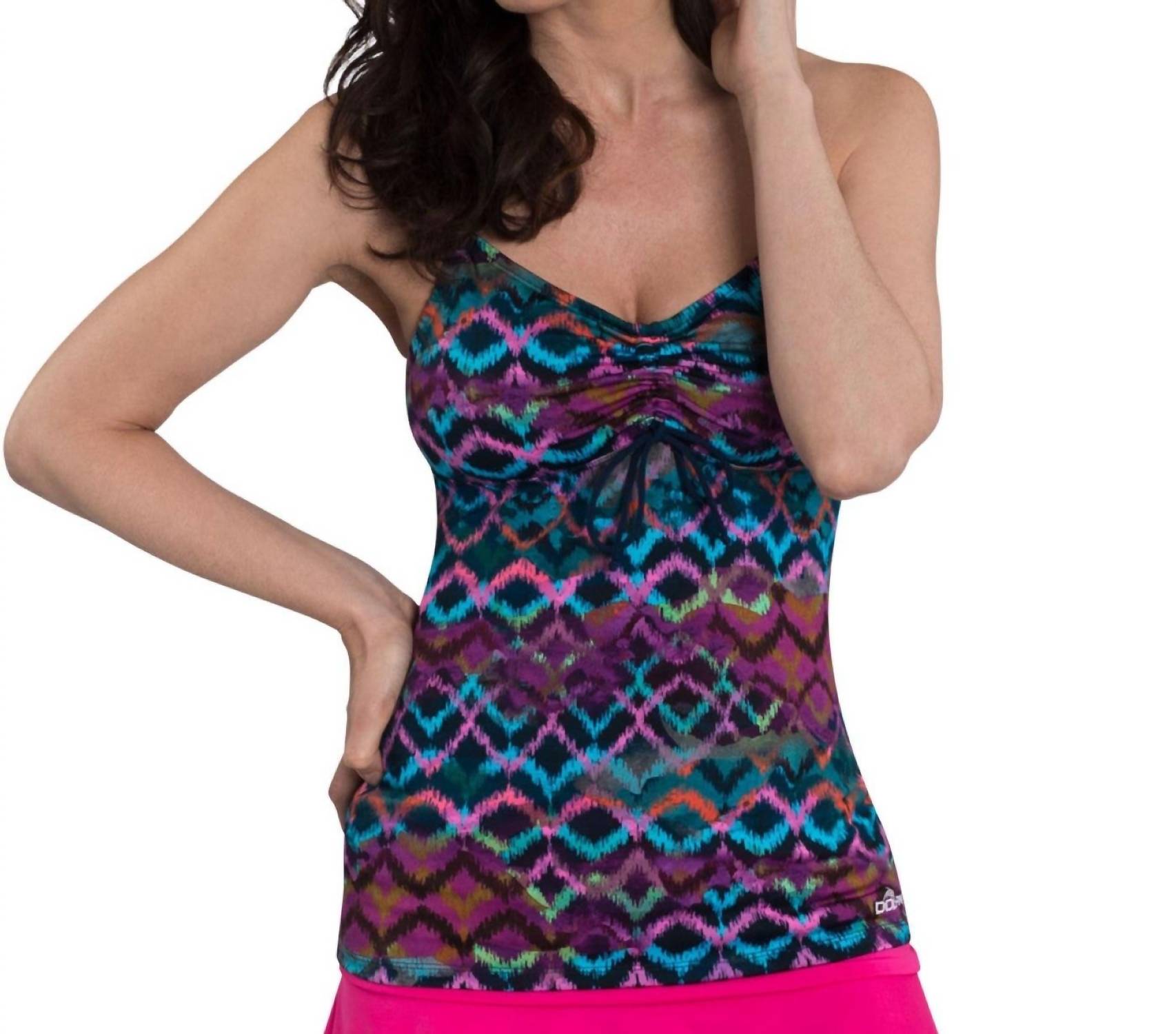 

Топ танкини с завязками спереди, устойчивый к воздействию хлора, с марокканским принтом, в стиле Dol Morocco Dolfin, Dol Morocco