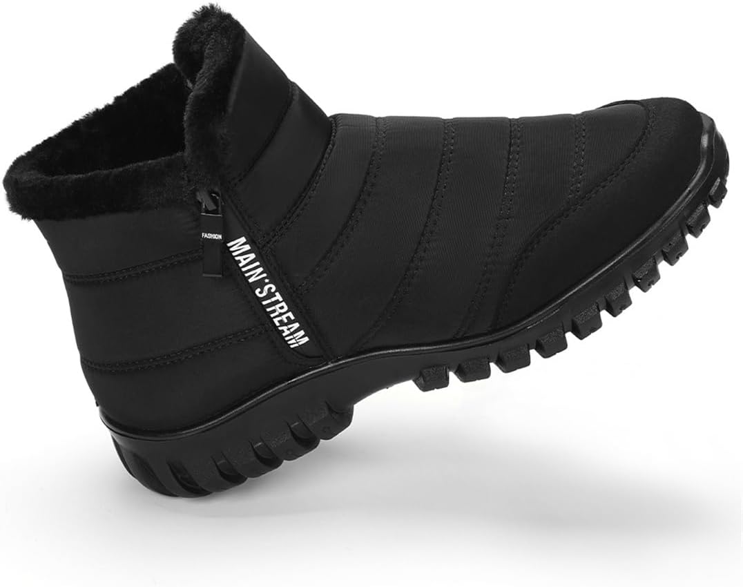 

Мужские зимние снежные ботинки водонепроницаемые теплые ботинки с молниями легкие и удобные обувь Vauxhaller, черный