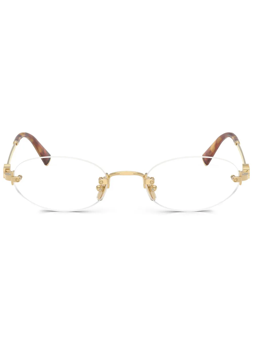 

Очки в круглой оправе с логотипом Miu Miu Eyewear