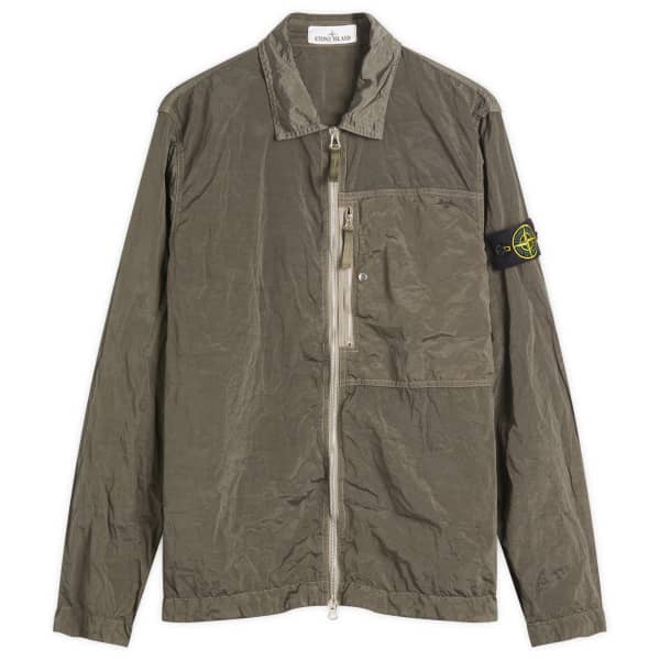 

Куртка-Рубашка из нейлона и металла Stone Island, зеленый