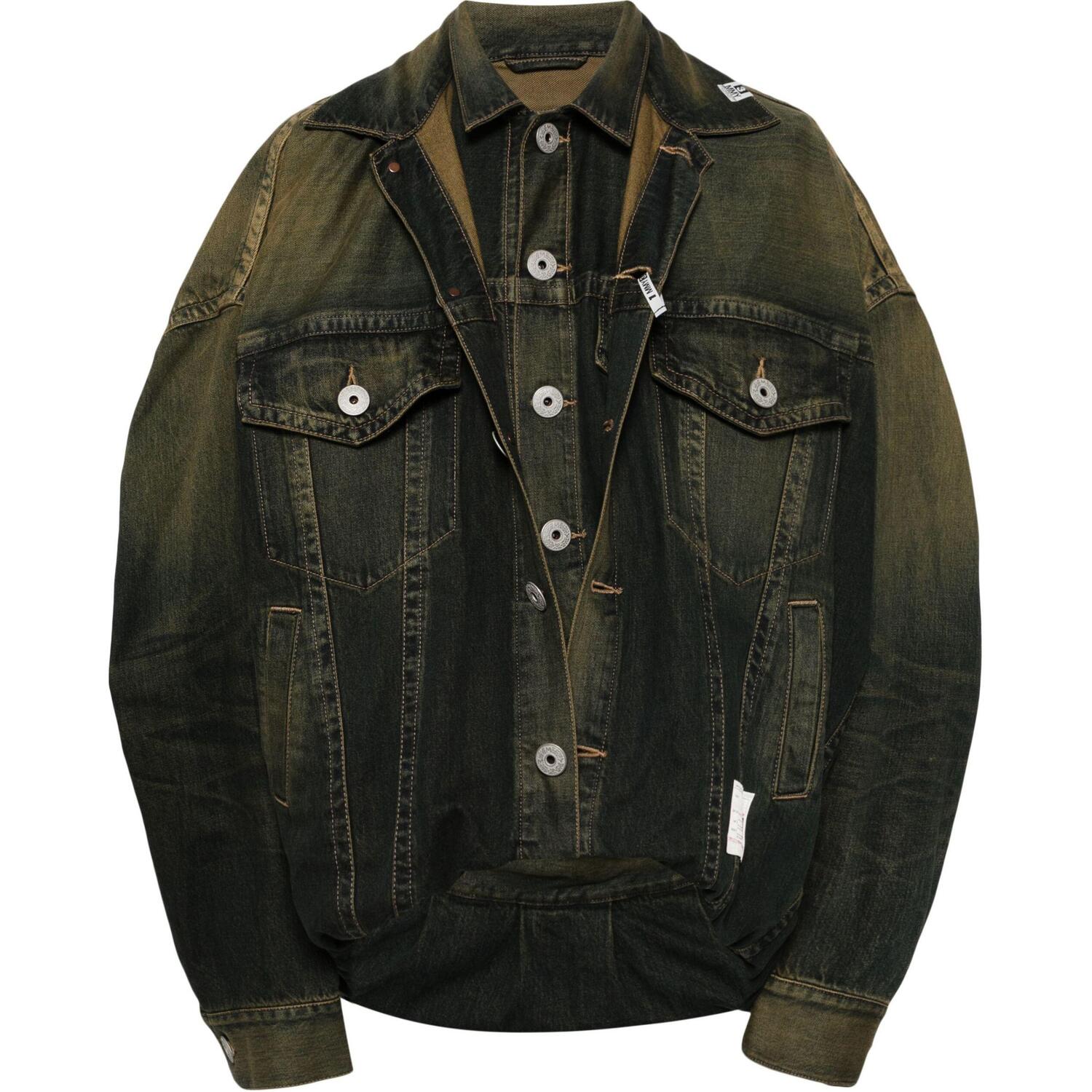 

Maison Mihara Yasuhiro Многослойная джинсовая куртка, Indigo