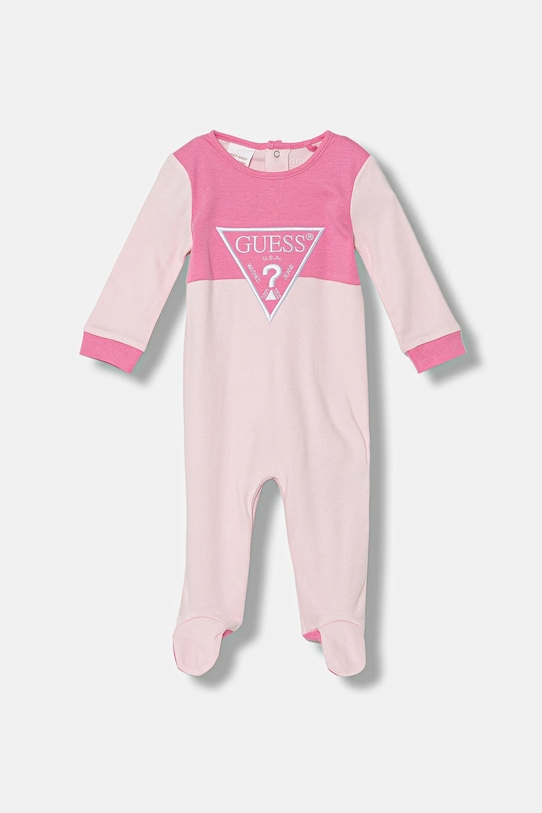 

Хлопковый детский комбинезон Guess, розовый