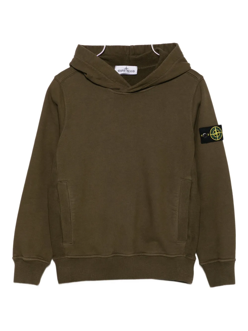 

Толстовка с капюшоном и нашивкой-логотипом Stone Island Junior, зеленый