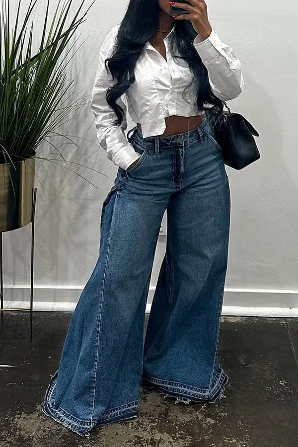 Джинсы мешковатые Y-2K, Wide Leg, Black — фото 2