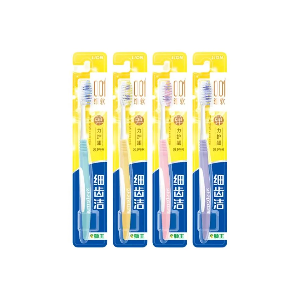 Мягкая зубная щетка с защитой от налета LION, Two-Piece Set: Stretch Gum Protection Toothbrush Yellow+Stretch Gum Protection Toothbrush Pink — фото 2