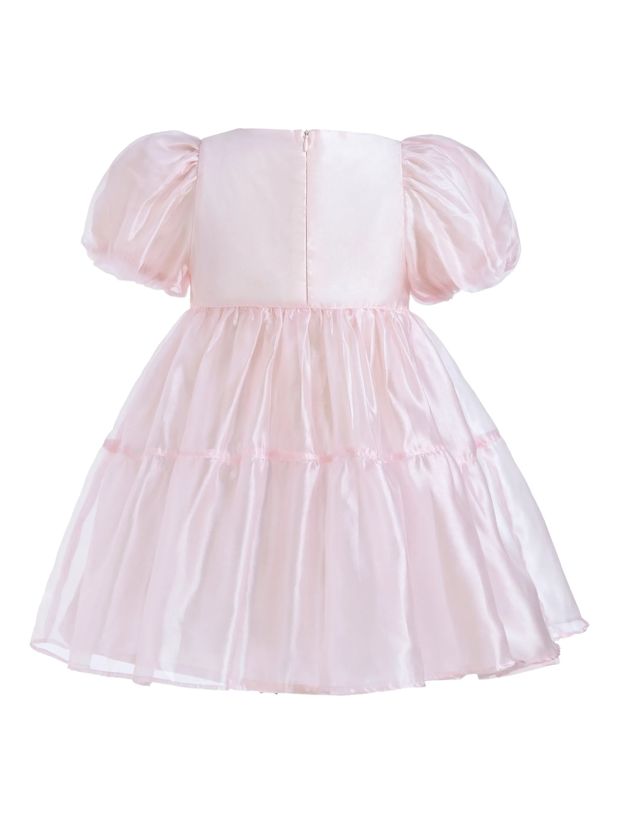 Ярусное платье Elianna с объемными рукавами Mimi Tutu, розовый — фото 2