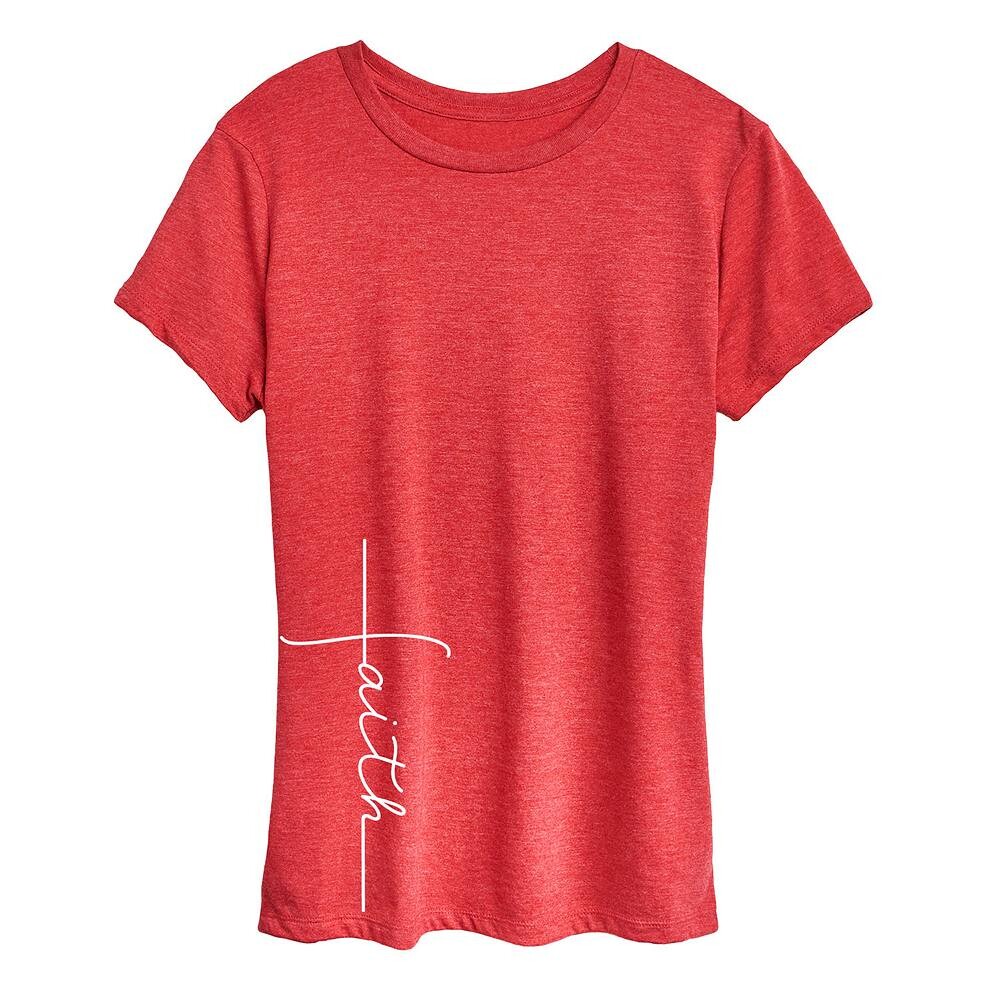

Женская футболка с рисунком Faith Cross, цвет Heather Red