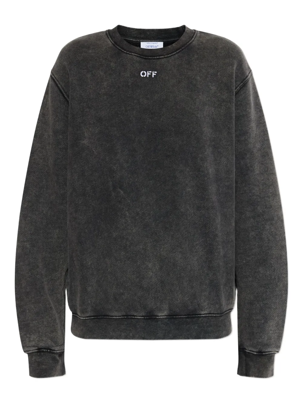 Свитер с аппликацией в клетку Off-White, серый