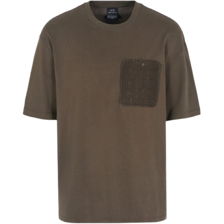 

ARMANI EXCHANGE Футболка AE FW24 Loose Fit мужская Olive Brown