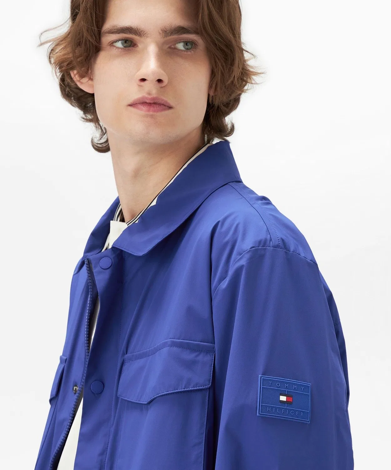 Куртка-рубашка из нейлона Tommy Hilfiger, синяя — фото 2