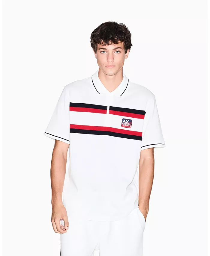 

Мужская поло с цветными блоками и воротником на молнии A|X Armani Exchange