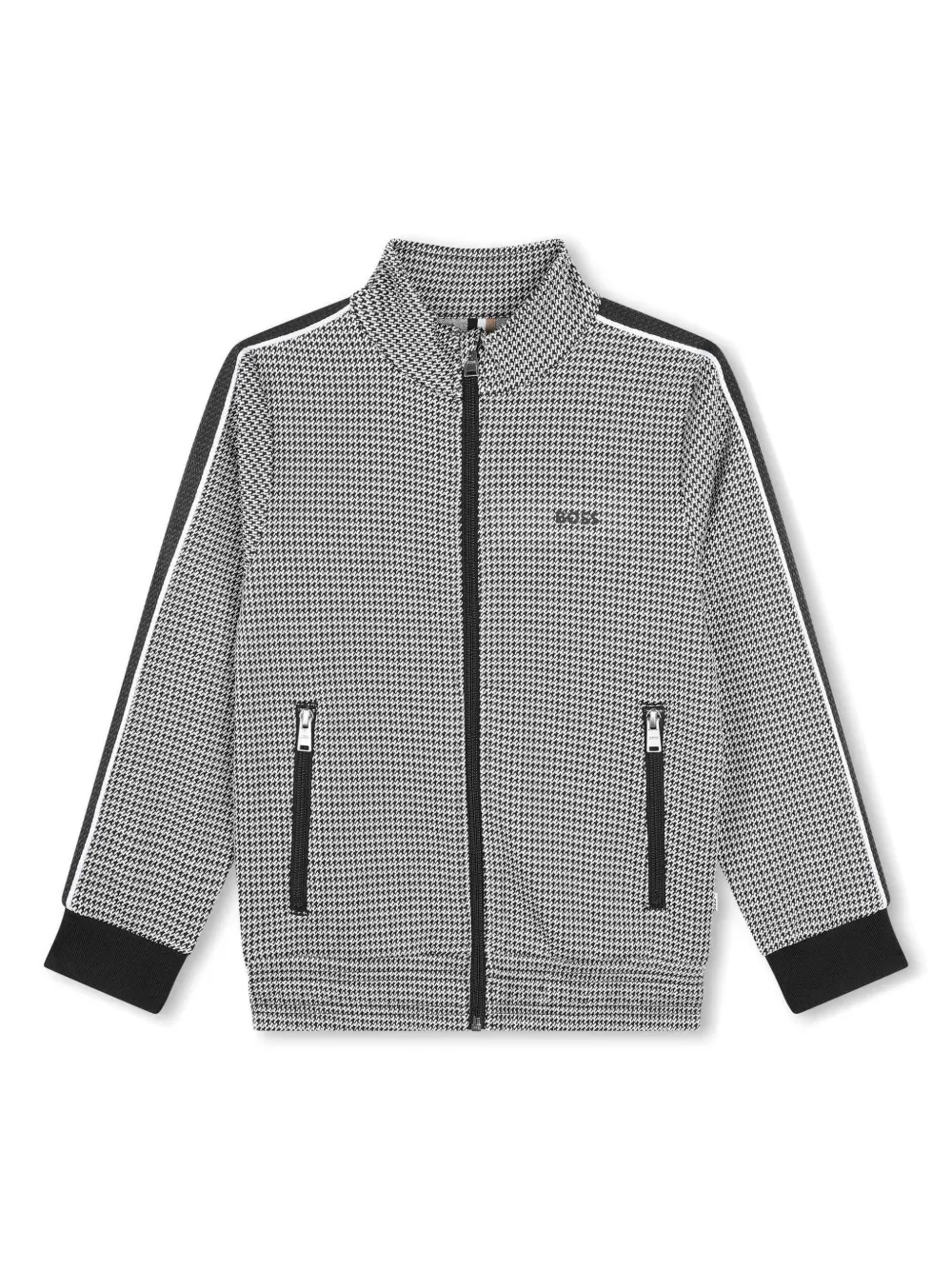 

Толстовка в ломаную клетку на молнии BOSS Kidswear, черный