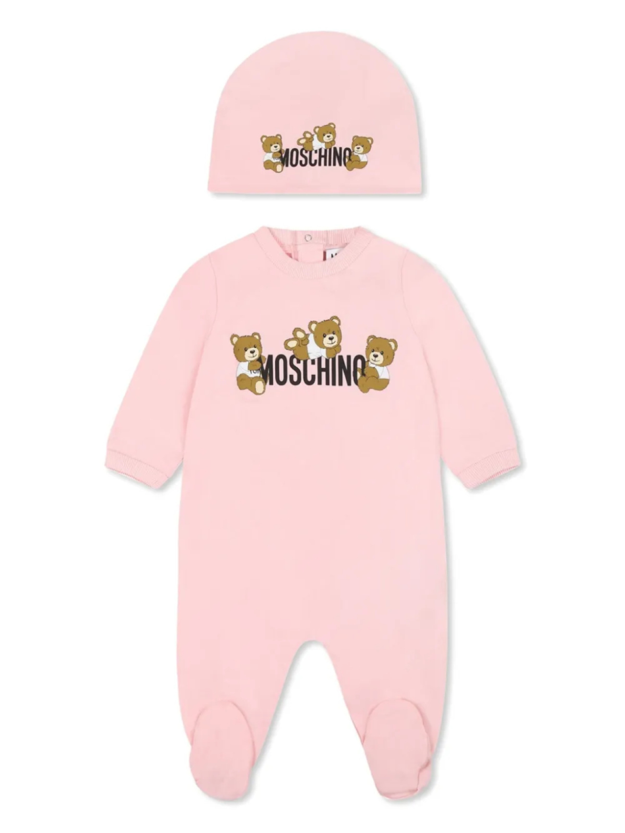 

Боди Moschino Kids с мотивом медведя, розовый