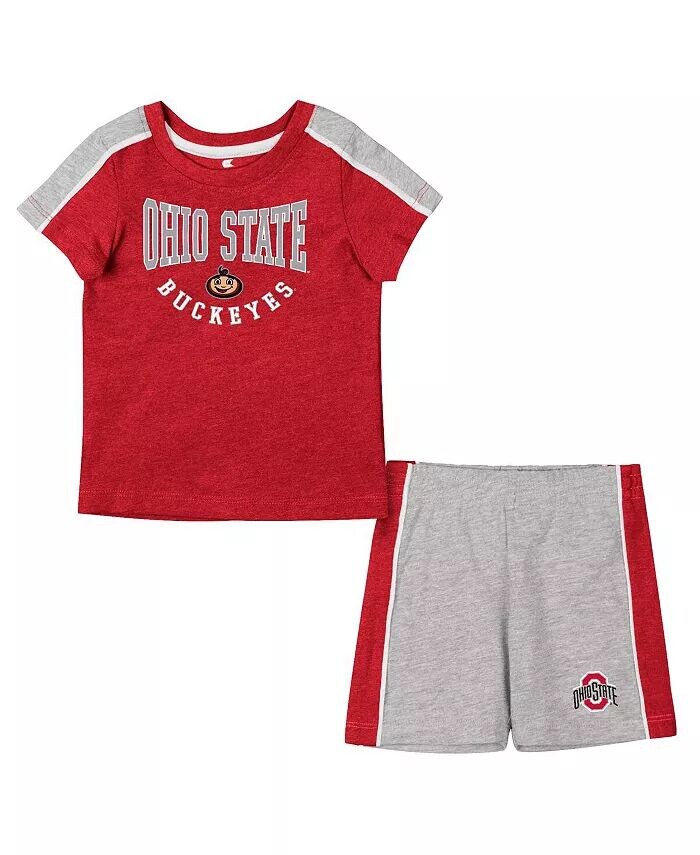

Комплект футболок и шорт Ohio State Buckeyes Norman для мальчиков и девочек алый, серо-лиловый Colosseum