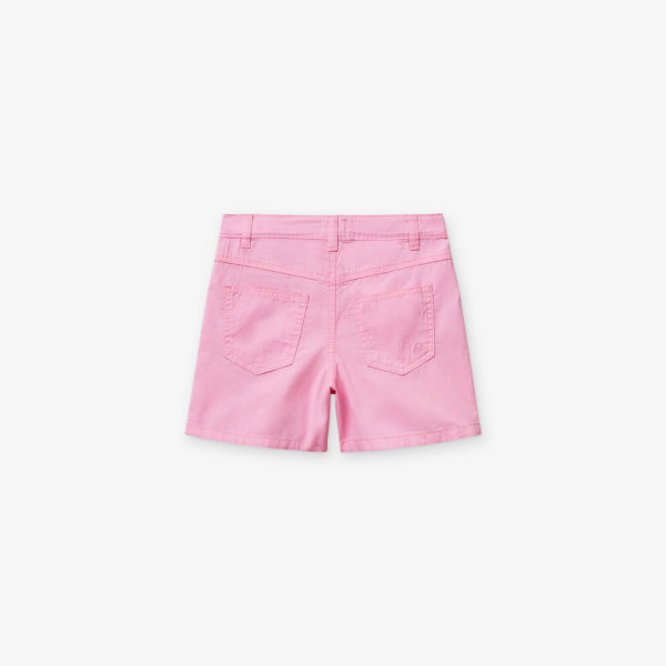 Шорты-бермуды Benetton со складками спереди, розовый — фото 3