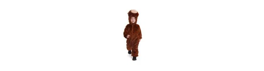 Детский плюшевый костюм обезьянки в виде комбинезона Dress Up America, коричневый — фото 3
