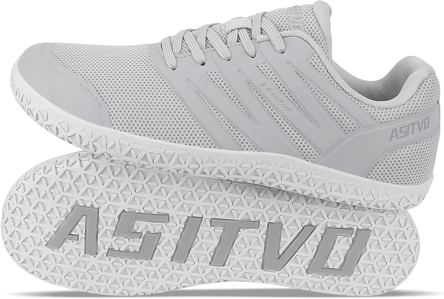 

Мужские кроссовки ASITVO Wide с босоногой подошвой нулевого перепада, минималистичные, с широкой носочной частью, TPU носок, верх без швов, светло-серый