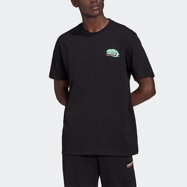 Футболка adidas originals Pckalot Tee Retro Printing Sports Round Neck Short Sleeve Black, мультиколор — фото 2