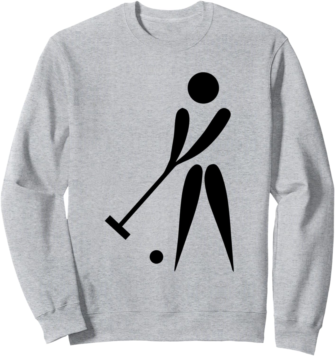 

Забавная толстовка с изображением человечка, играющего в крокет Funny Croquet Designs, серый