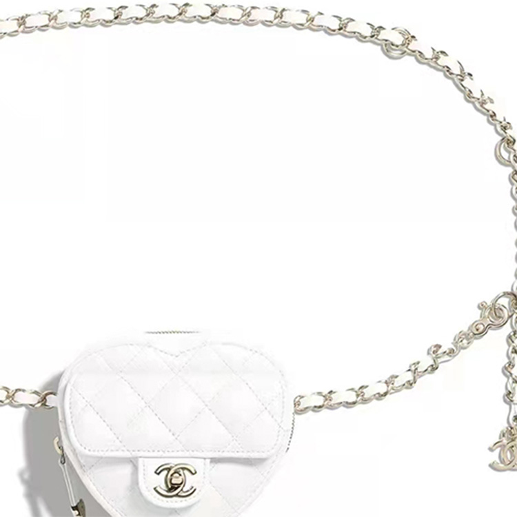 CHANEL Мини поясная сумка из коровьей кожи белого цвета — фото 2