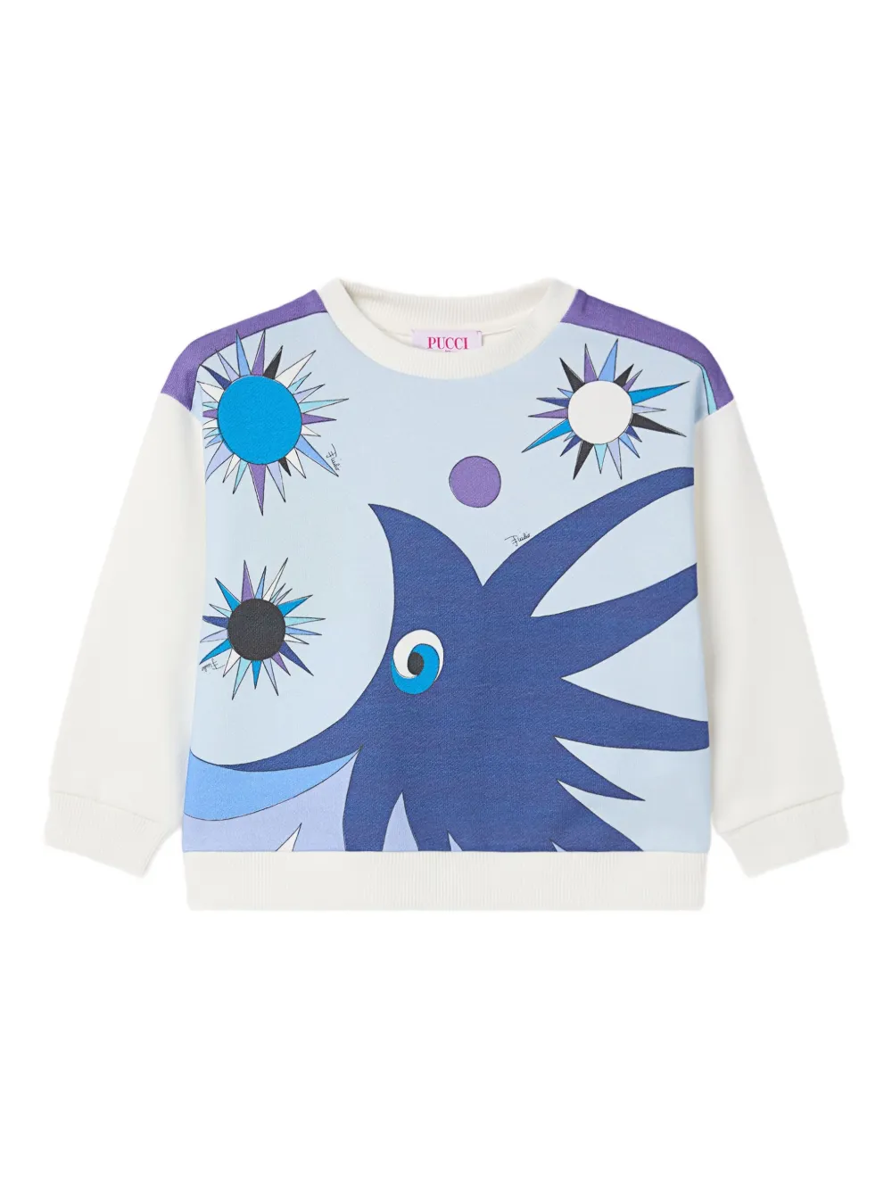 

Джемпер с длинными рукавами и принтом "Stella" Pucci Junior, белый