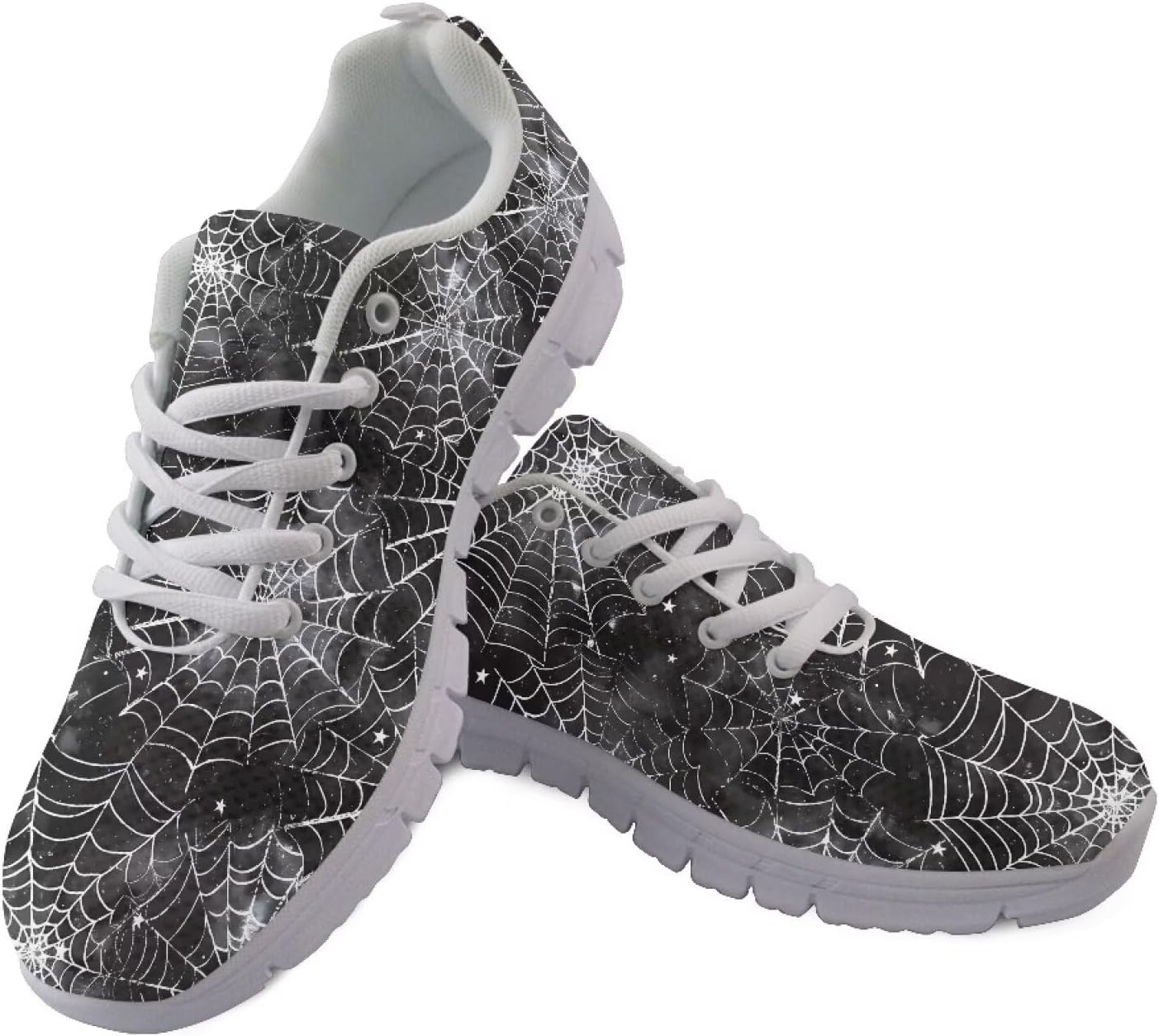 

Крутые мужские кроссовки для Хэллоуина, спортивная обувь для хэллоуинской вечеринки, «Угощение или шалость», декор в стиле ужасов Giftpuzz, Starlit Web Design