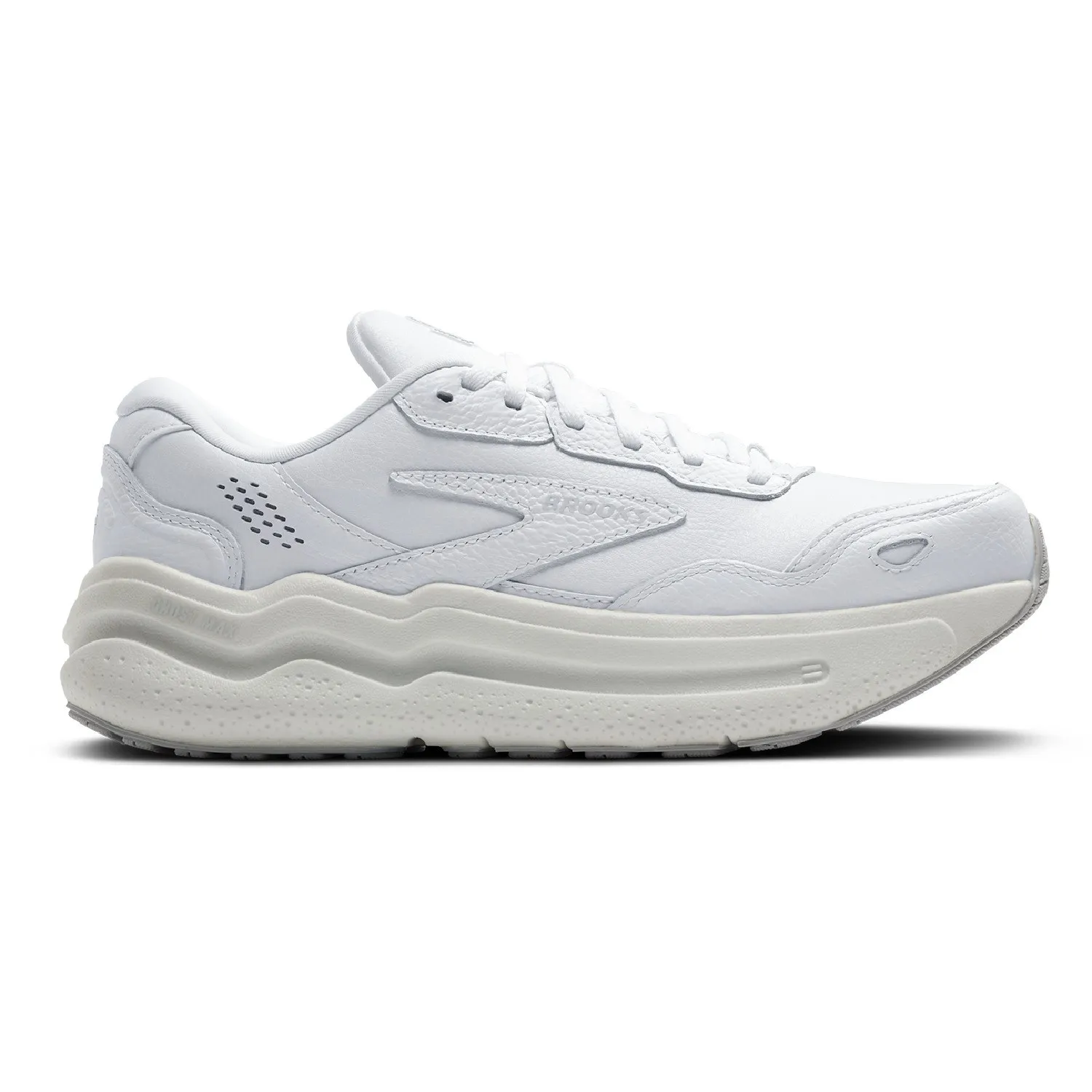 Женские кожаные беговые кроссовки Ghost Max 2 Brooks, White/White