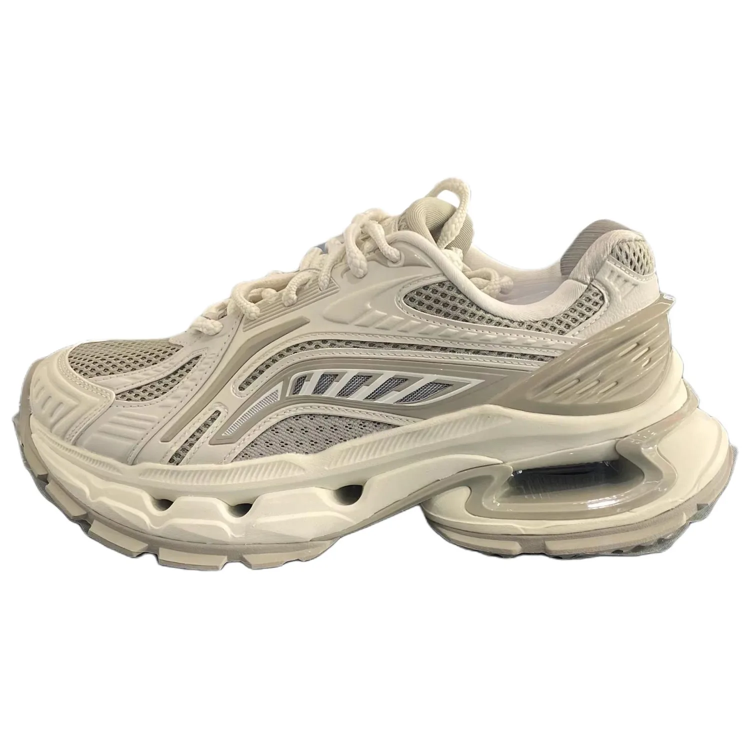 Li-Ning Furious Rider BOW Abrasion Resistant Height Increasing низкие массивные кроссовки мужские Greige, greige