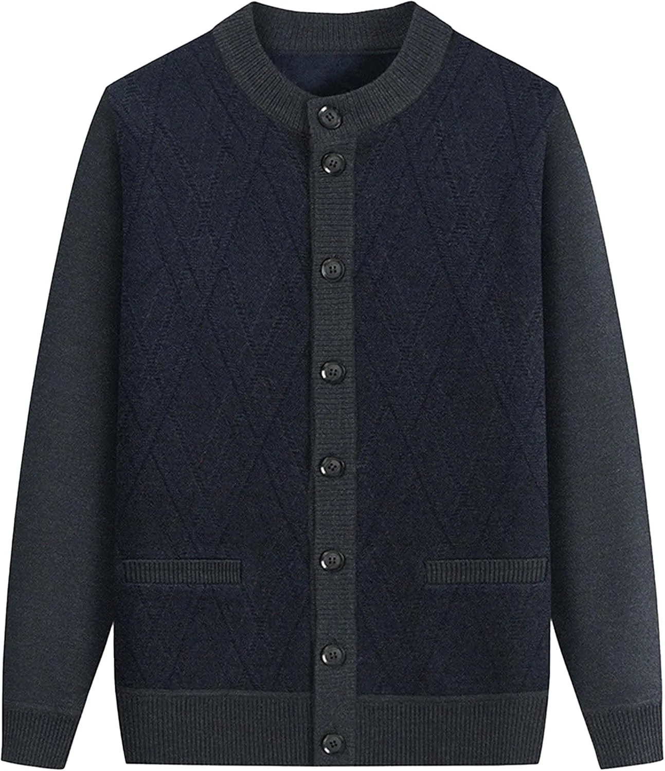 

Мужской кардиган с круглым воротником и пуговицами