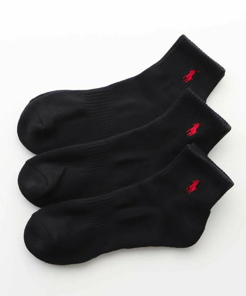 Комплект из 3 коротких носков с ворсистой подошвой и поддержкой свода стопы. Polo Ralph Lauren, 07. Blue, light navy, navy — фото 2