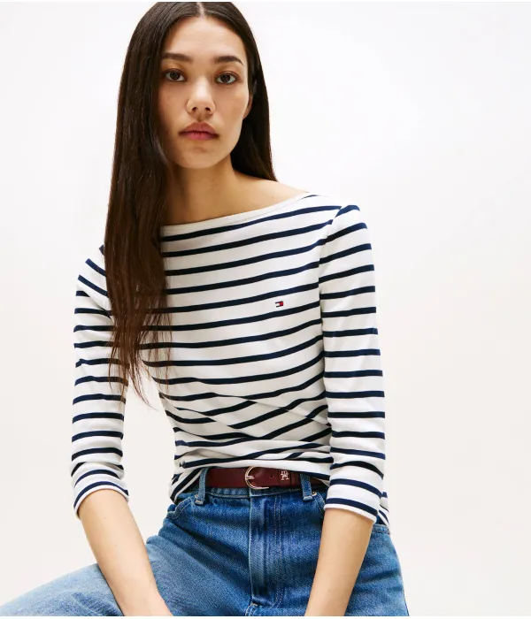 Новая блузка Коди Slim fit Tommy Hilfiger, бежевый — фото 4
