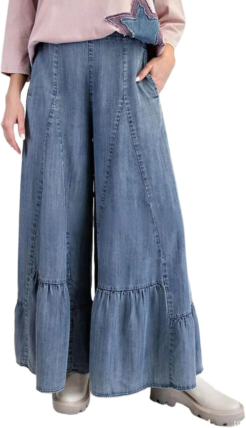 

Женские джинсы Wide Leg Baggy Patchwork с карманами CHARTOU