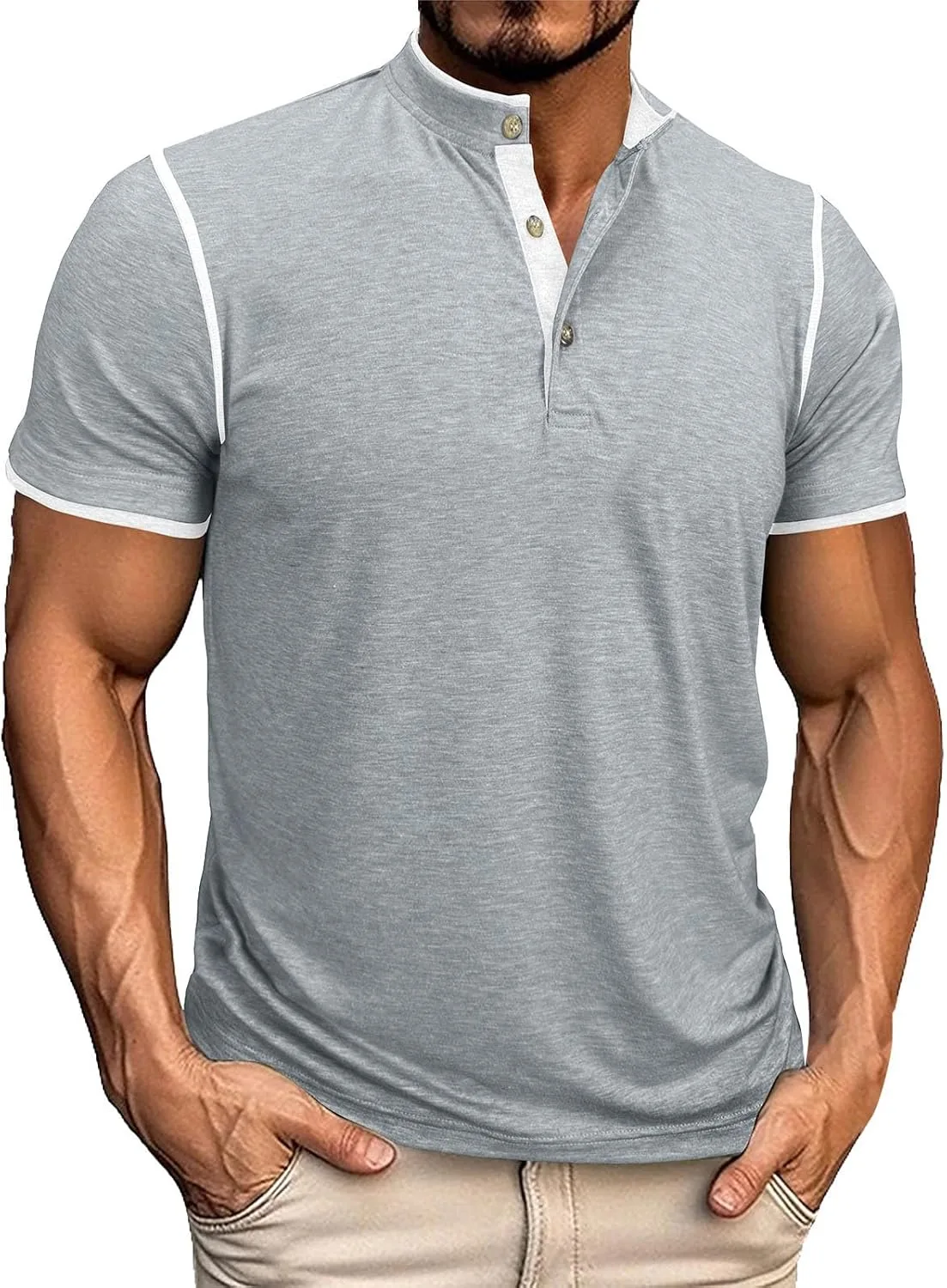 

Футболка Muscle Henley для мужчин Color Block